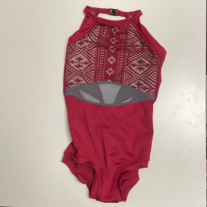 Five Dancewear Leotard, EUC. Burgundy with grey mesh liner.